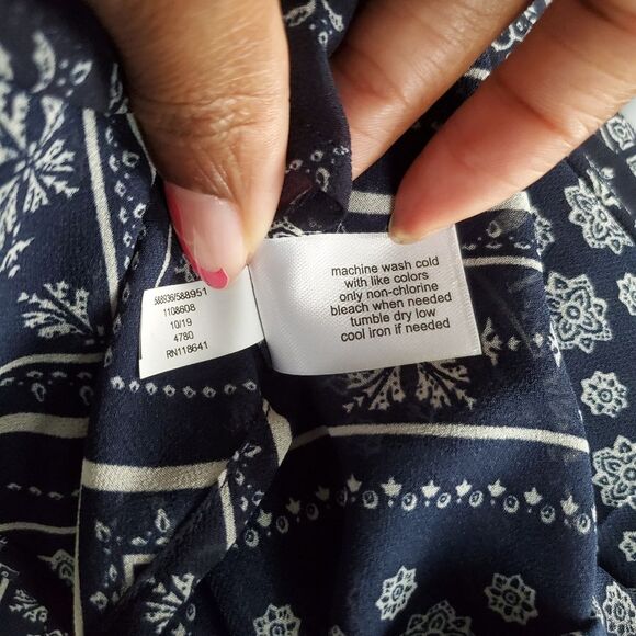 NWT Lane Bryant Women's Kimono One Size Blue Cream Flowy Lightweight Cover-Up - Picture 6 of 6